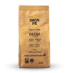 IncaFe Organic Coffee: Decaf Beans 200g