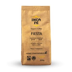 IncaFe Organic Coffee: Fiesta Espresso Grind 200g